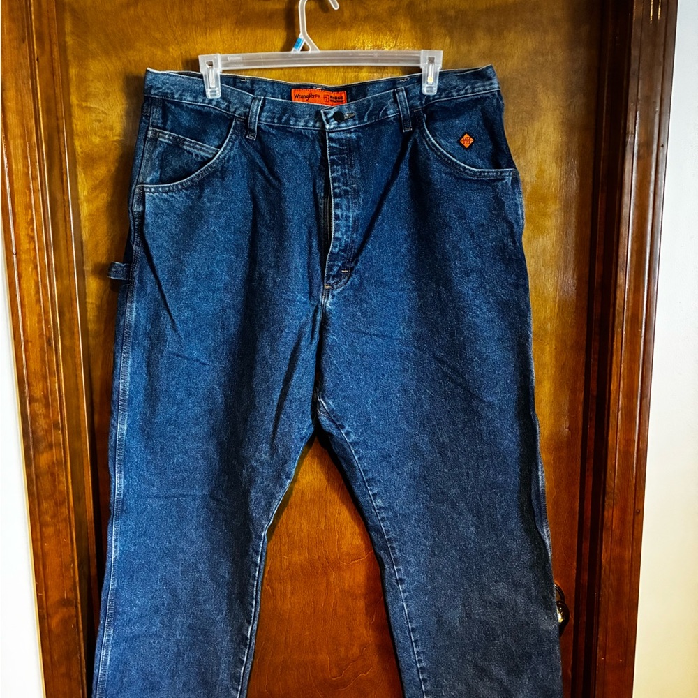 Wrangler FR Men's Relaxed Fit Jeans in Deep Blue